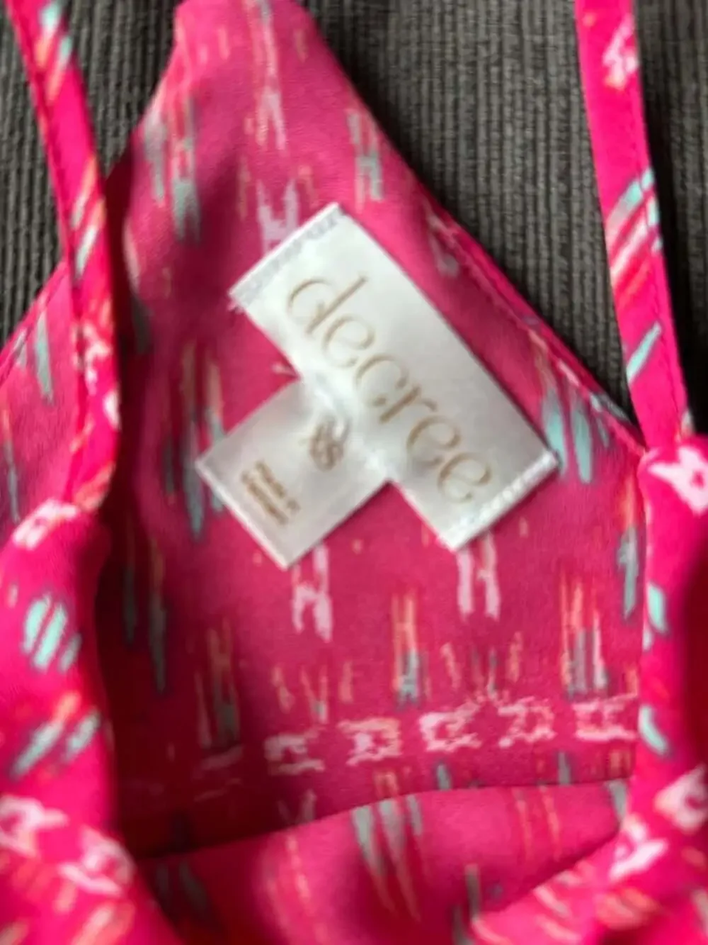 Decree Hot Pink Ikat Halter Neck Mini Dress Size XS Boho Geometric